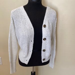 knit white long sleeve cardigan
